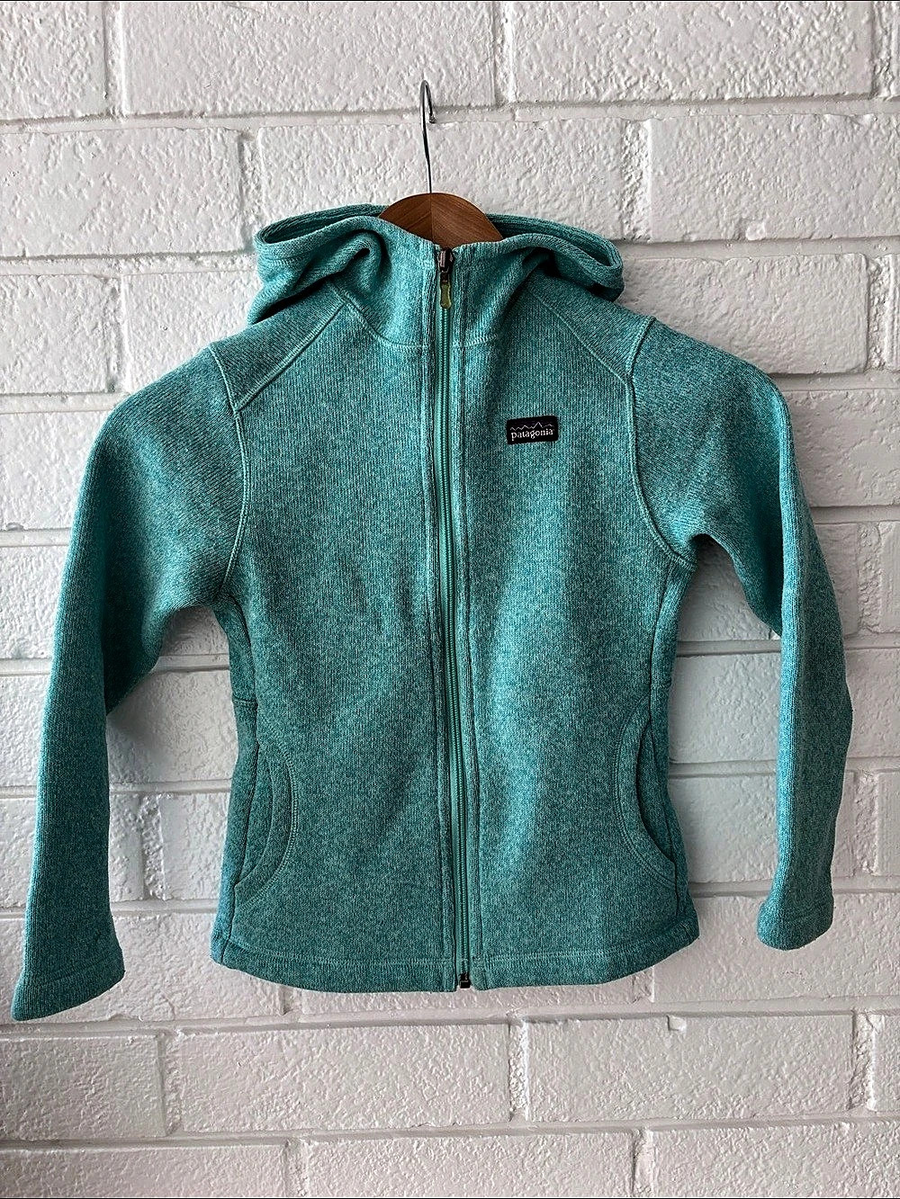 Patagonia Girls' Better Sweater Hoody Fleece Jacket Blue Small